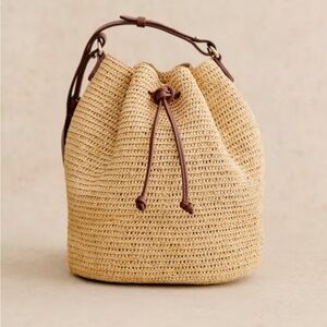 Brand new perfect Sézane Farrow bag natural raffia classic women’s